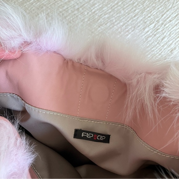 NWT Flo & Clo pink leather & fur shoulder bag - Picture 5 of 14